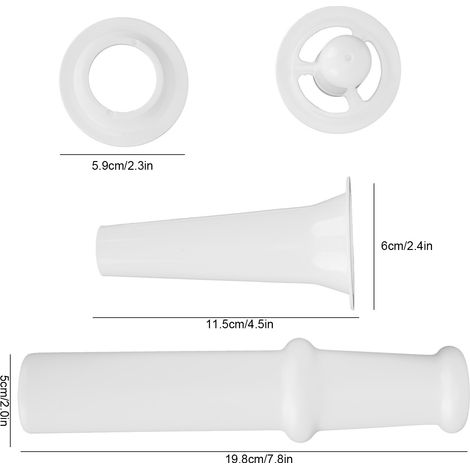 Kit d'embout universel pour poussoir à saucisses et poussoir à aliments (Kubbe) pour hachoir à viande de 2,25 kg (5 lb) (1/5)