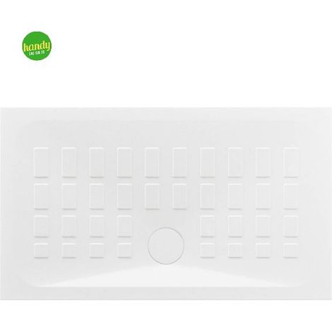 Piatto doccia Cube rettangolare, 70x140 cm, h. 4 cm, ceramica bianca AZZURRA (1/3)