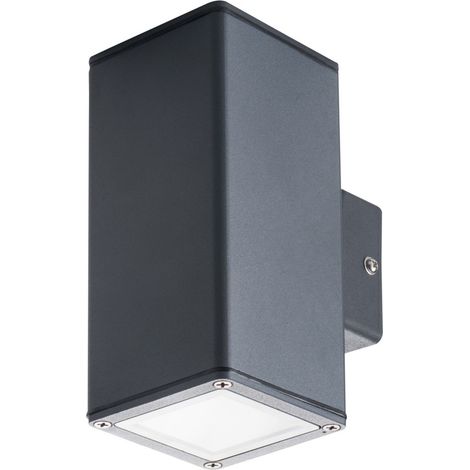 Außenleuchte Wand Up Down Anthrazit IP44 GU10 Aluminium Modern Außenwandlampe (1/2)