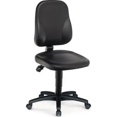 Silla operativa giratoria derecha tapizado en piel sintética negro 450-620mm BIMOS