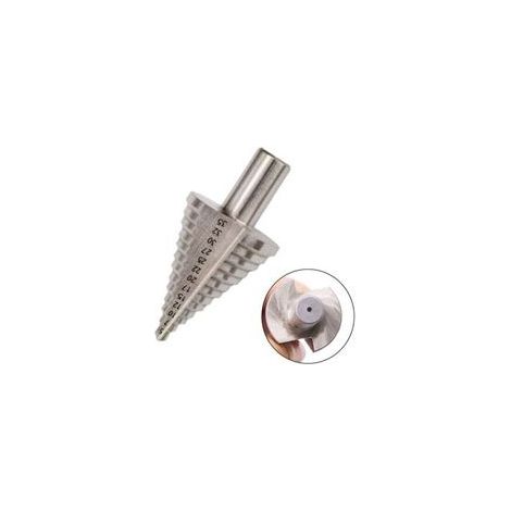 Foret conique étagé, 13 étapes 5 mm-35 mm HSS Foret étagé 4241 Foret étagé Outil de coupe-trou en titane à pointe conique à pointe hexagonale Kit d'outils HSS pour acier, bois, plastique. (1/4)