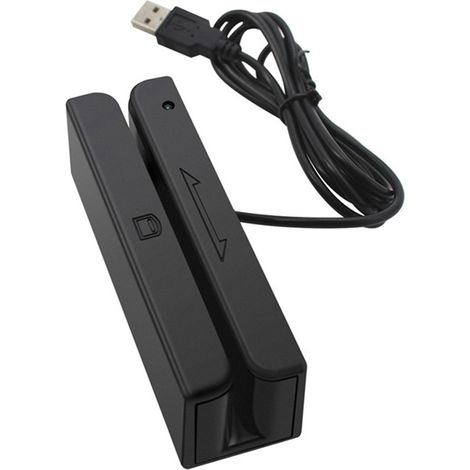 Lecteur de cartes à bande magnétique 3 pistes, lecteur de cartes à glissement USB, mini lecteur de cartes à puce pour systèmes bancaires/de renseignements/de point de vente (1/2)