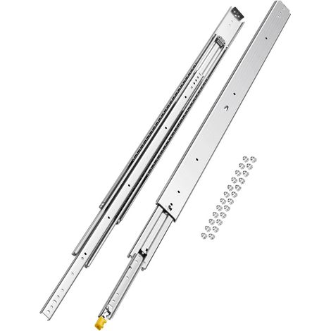 Glissière de tiroir à extension complète, 1 paire, coulisse de tiroir verrouillable, 1221 mm, capacité de charge 226,8 kg, rail coulissant à montage latéral avec roulement à billes et verrou (1/5)