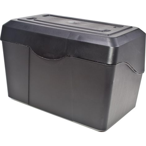 Porte-fiches empilable à couvercle rabattable 3 x 5, boîte de 300 fiches, noir, 3,5 po H x 5,5 po L x 3 po l (1/5)