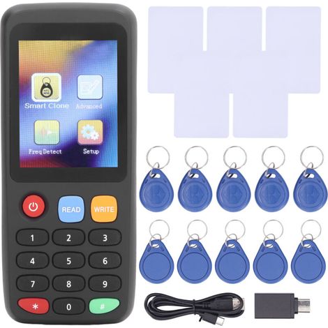 Copieur de carte NFC – Écrivain ID IC – Lecteur de badge avec batterie intégrée – 5 boucles UID – 5 cartes T5577 – USB type C
