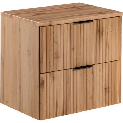 Badezimmer-Set NOXERA 60 cm – Wotan-Eiche – Unterschrank mit Waschtischplatte