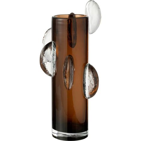 Vase Design en Verre "Steggy" 37cm Marron (1/5)