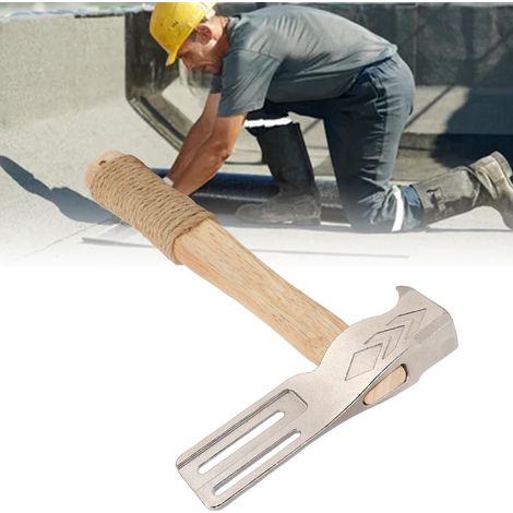 Marteau Magnétique pour Toit avec Manche Antidérapant en Corde, Marteau à Découpe et Extracteur de Clous, Outil Multifonctionnel pour Installation Rapide de Clous et Chapeaux de Feltre - KZQ (1/5)