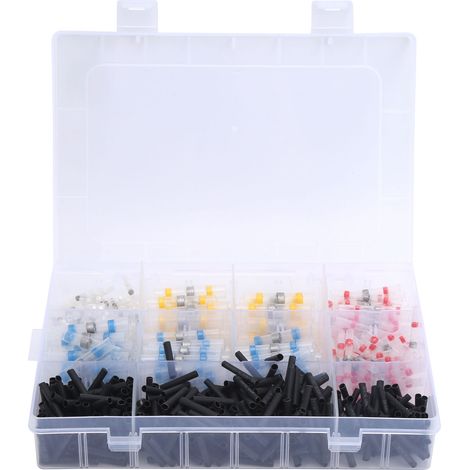 Lot de 600 tubes thermorétractables étanches pour épissures et connexions électriques, avec manchons soudés et connecteurs à sertir. (1/5)
