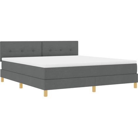 Cama box spring con colchón Gris oscuro 180 x 200 cm tela vidaXL