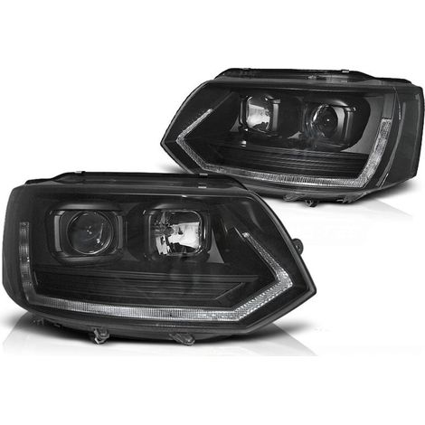Faros para VW T5 10-15 TUBE LIGHT T6 LOOK NEGRO