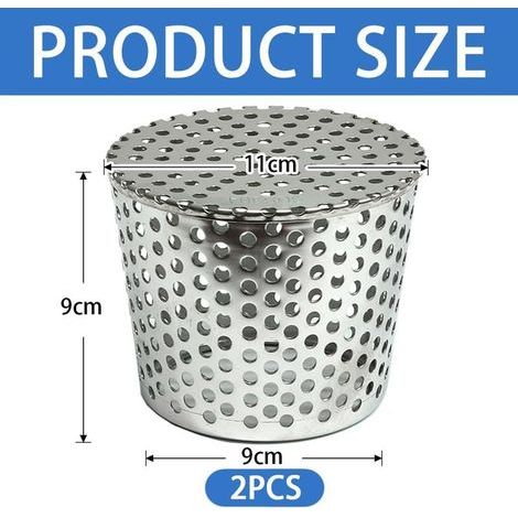 Filtres De Gouttière en Acier Inoxydable, Lot de 2 Crapaudine de Gouttière 90-110mm, Filtre Gouttière À Mailles, Grille Protection Gouttiere Anti Feuille, Filtre de Gouttière pour Éviter les Blocages (1/4)