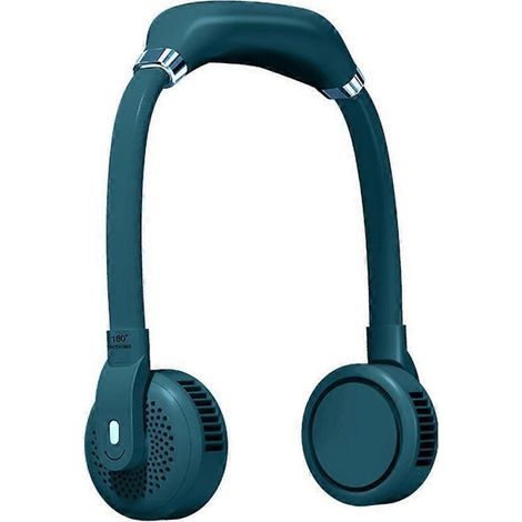 Ventilateur portable mains libres, ventilateur de cou rafraîchissant suspendu, 3 vitesses réglables, batterie rechargeable 2000 mAh / 4000 mAh, couleur verte (1/4)