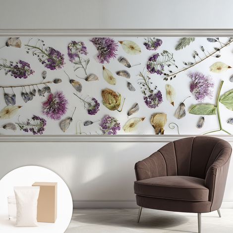 Carta Da Parati - Fotomurale In Vlies - per Decorazione pareti - Per La Cucina Camera Da Letto Per La Soggiorno fiori secchi 250x104 cm (1/5)
