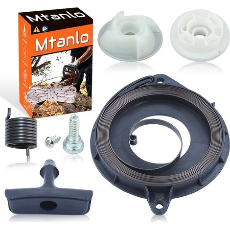 Corde de poignée de ressort de lanceur à recul pour Husqvarna 435 440 505647301 537423201, ressort de démarreur à recul, grand tambour de démarreur, petit tambour de démarreur, corde de démarrage, res (1/5)