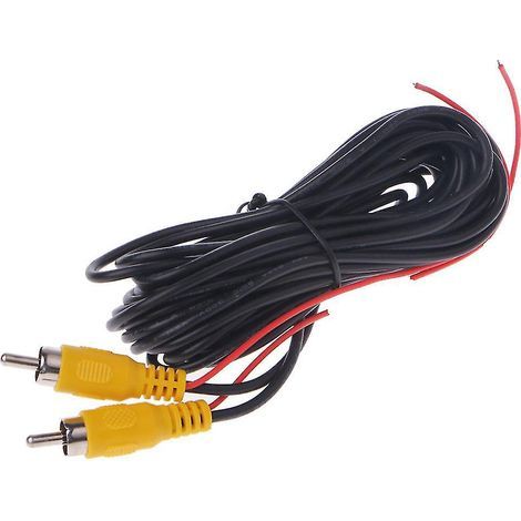 Câble audio/vidéo auxiliaire RCA mâle-mâle pour caméra de recul, lecteur DVD/CD et TV de voiture. (1/4)