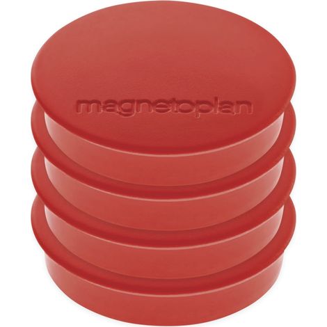 Magnetoplan Magnet Discofix Standard auf Blisterkarte, 4 Stück, rot 4 Stk