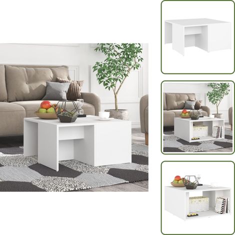 Tables basses 4 pcs blanc 33x33x33 cm bois d'ingénierie - Table Basse Blanche - Meuble Salle Séjour - Ensemble Tables Basses - Design Moderne - Rangement Pratique (1/5)
