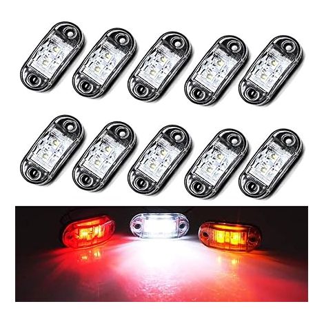 Feu de position latéral, feux de travail 12v étanche voiture lampe externe avertissement arrière signalisation camion remorque automatique (blanc) (1/5)