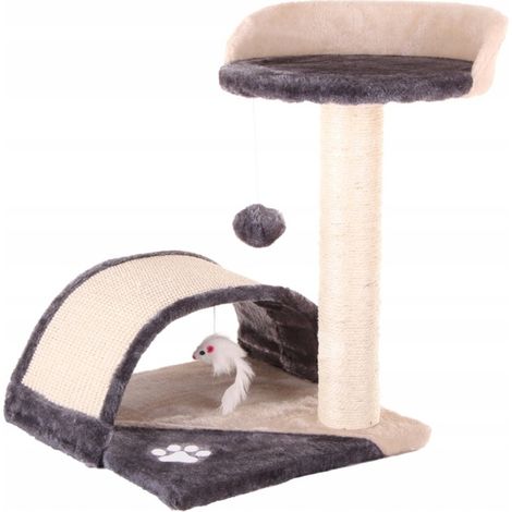 Kratzbaum für Katzen, Bettchen, Tunnel für Kätzchen, Sisalstamm, Mausspielzeug