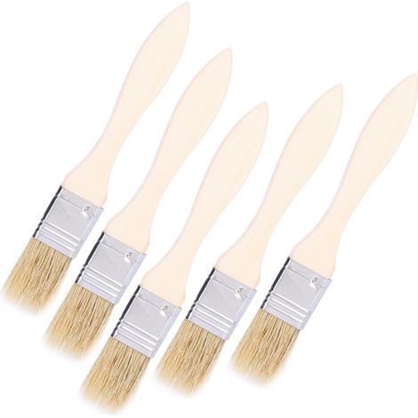 5 Pièces Pinceaux à Barbecue en Bois pour Cuisson d'Extérieur et Camping (1/5)