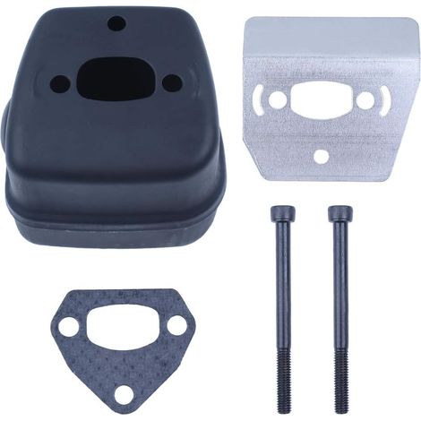 Ensemble silencieux d'échappement 530069415 pour Jonsered 2036 2040 Kit d'extincteur de tronçonneuse, Assemblage silencieux d'échappement, Bouclier thermique, joint de silencieux, boulon. (1/5)