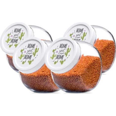 Bocaux à bonbons - JUANIO - Lot de 4 - 1,5 L - Verre - Ø10,5 x H16 cm