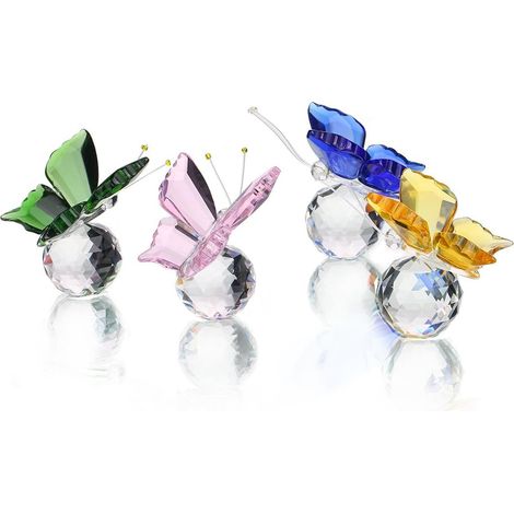 Kristall-Schmetterling Briefbeschwerer Glasfiguren Kunsthandwerk Sammlerstück A