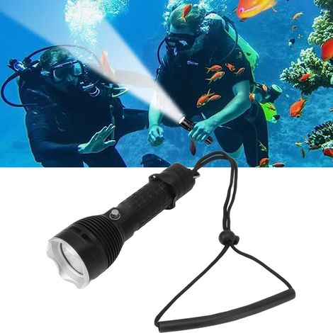 Lampe torche de plongée sous-marine 3200 lumens, 3 modes, étanche IPX8, portée jusqu'à 150 m, lampe torche LED professionnelle sous-marine (1/5)