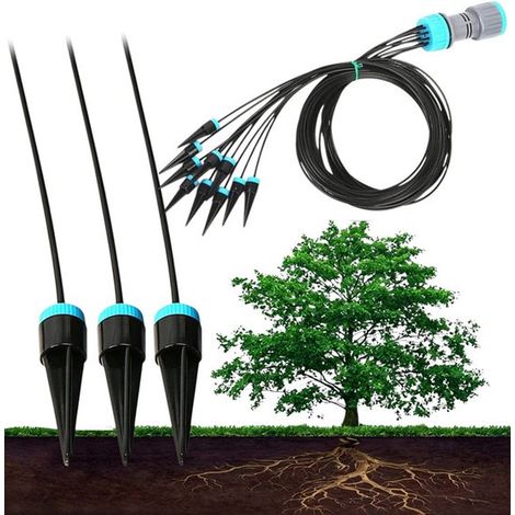 Système d'irrigation automatique micro-goutte, 10 goutteurs avec tuyau de 160 cm, économie d'eau et installation facile, pour fleurs, potager et serre, noir (1/5)