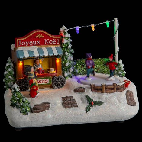 Puesto de chocolate de pueblo iluminado 4 LED - Feeric lights & christmas