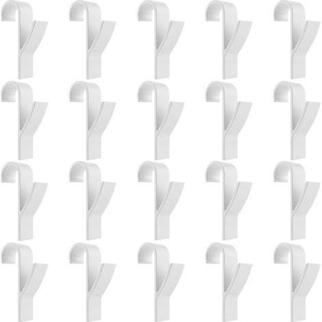 Ulisem20 Pack White Radiator Hooks, ABS Plastic Radiator Hooks, Heated Towel Rail Radiator Hooks, Round Radiator Hanging Hooks Holder for All Standard Radiators, Bathroom, Kitchen (1/4)