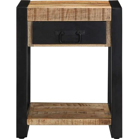 Table d'appoint 40x40x50 cm bois massif de manguier brut