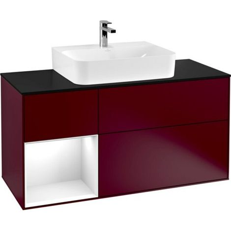 V&B Waschtischunterschrank Wandbeleuchtung Finion 120cm, Pl b m, Reg li glo wh. Lac, Peo m (1/2)