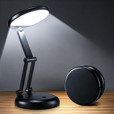 Onefire Lampe de Bureau LED, 3600mAH+9 Luminosité Lampe LED Rechargeable Lampe Bureau sans Fil & Pliable & Portable, Lampe de Chevet sans Fil,Lampe de Table Rechargeable, Lampe de Bureau LED Lampe LED (1/5)