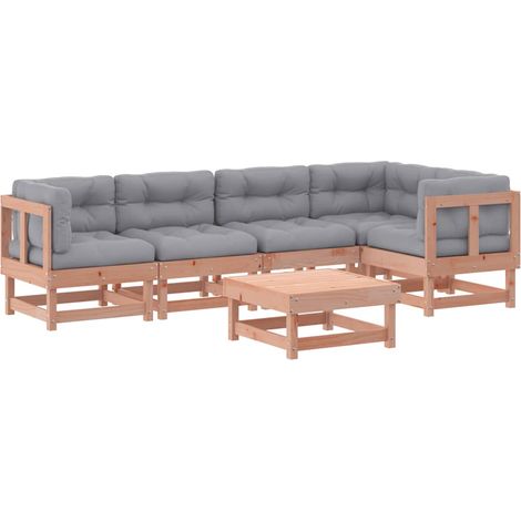 Maison Exclusive - Salon de jardin 6 pcs avec coussins bois massif Douglas (1/5)