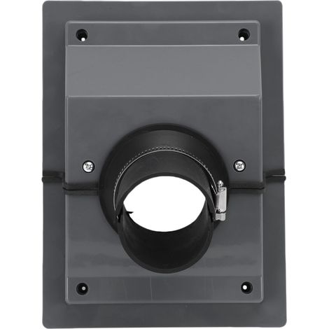 Kit de cache tuyauterie traversée murale HVAC en plastique avec joint souple pour clim split intérieur extérieur gris (1/5)