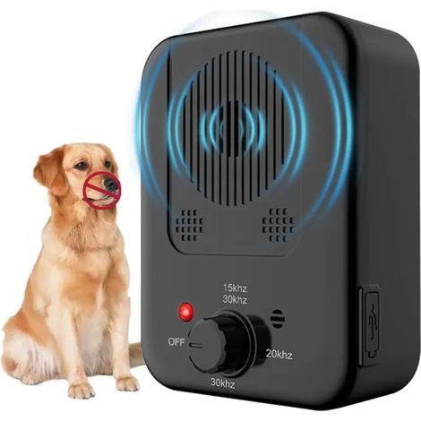 Dispositif anti-aboiements pour chiens JZSH, 3 modes fréquence réglables, ultrasons silencieux rechargeable, intérieur/extérieur (1/5)