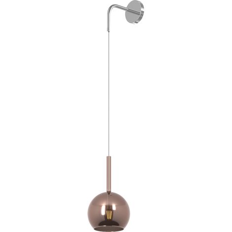 Applique Contemporanea Future Metallo Cromo Vetro Rame 1 Luce E27
