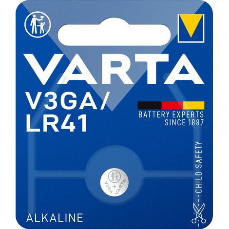 Pile bouton alcaline LR41 1.5V – Énergie durable pour montres et petits appareils – Blister unitaire pratique – Technologie Varta (1/3)
