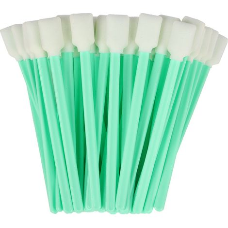 Paquete de 100 puntas de espuma para la limpieza de los componentes ópticos de las impresoras de inyección de tinta.