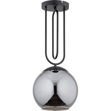 Suspension moderne boule verre fumé noir E27 Rita Alfa (1/3)