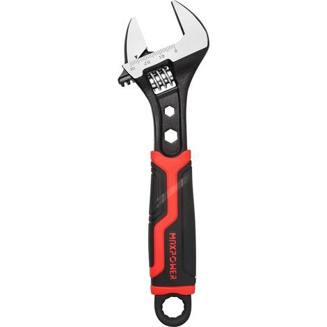 verstellbarer Schraubenschlüssel – Mehrzweckschlüssel – 30 mm Öffnung und schmaler Kopf – Für Schrauben, Muttern und Rohre – Werkstatt – Schwarz – 20 x 3 cm (1/5)