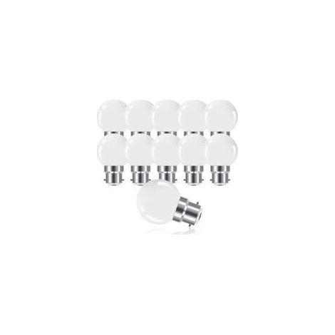 Ampoule LED à Baïonnette B22 3W.Ampoule Mini Globe Golfball B22 G45.Blanc Chaud 3000K.180LM.Équivalent Ampoules 20W.Non Dimmable.Lot de 10 (1/5)