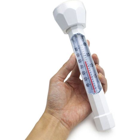Easy-to-read floating pool thermometer, water temperature testing tool with chain for spa, pond, bathtub (1/5)