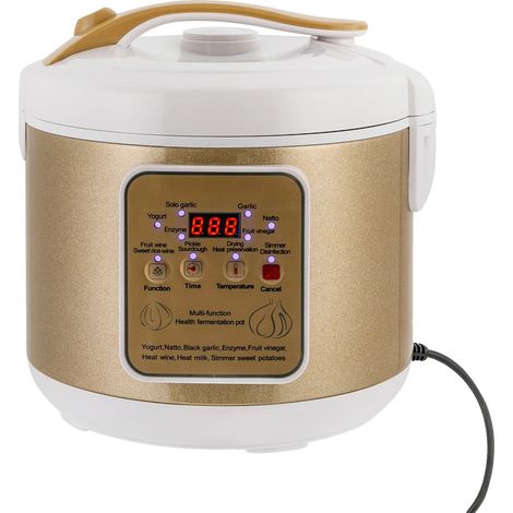 Máquina de fermentación, capacidad de 6 litros, funcionamiento inteligente, potencia de 90 W, voltaje de 220-240 V, dimensiones 28 x 27 cm. (1/5)