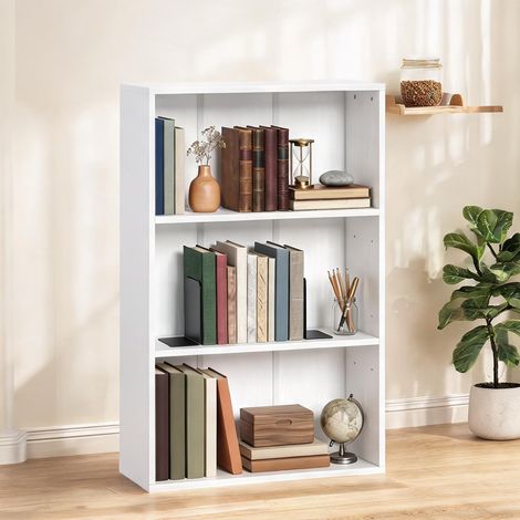 Bibliothèque 3 niveaux 60 x 24 x 93 cm blanc (1/5)