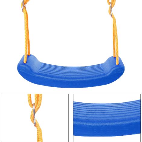Balancelle enfant à bascule bleue avec boucle antidérapante et corde résistante à la déchirure réglable, idéale pour les parcs et les espaces extérieurs. (1/5)