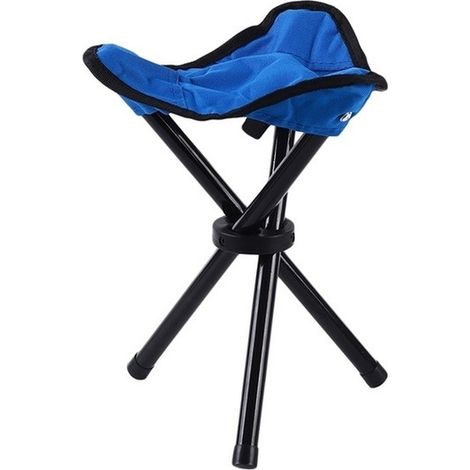Sgabello da Campeggio Pescatore Pieghevole Richiudibile Leggero Blu (1/2)