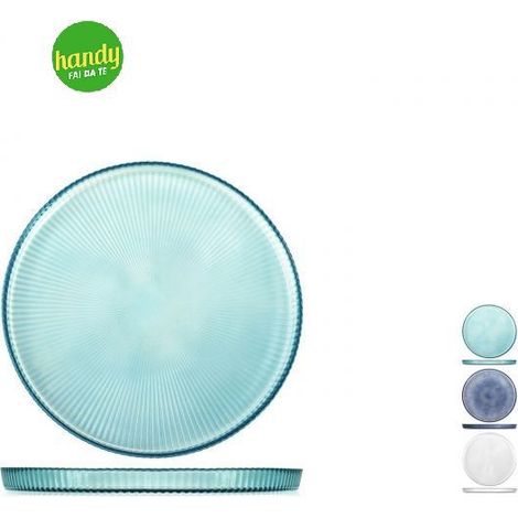 Piatto Piano H&H Seashell Wall in Vetro Ø 28 cm Colori Assortiti